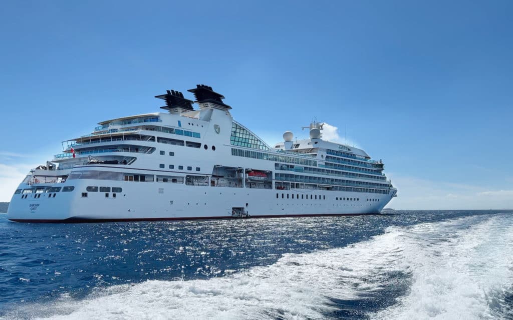 The Seabourn Quest at anchor in Croatia.