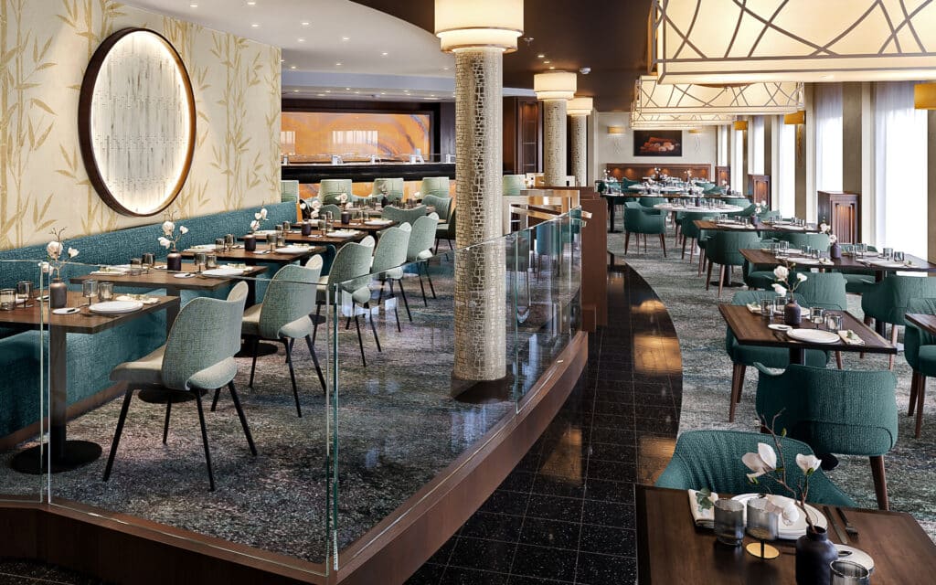 Umi Uma restaurant on Crystal Symphony (rendering).