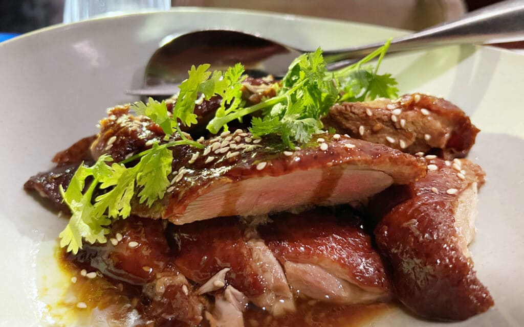 BBQ Duck with Hoisin Sauce.