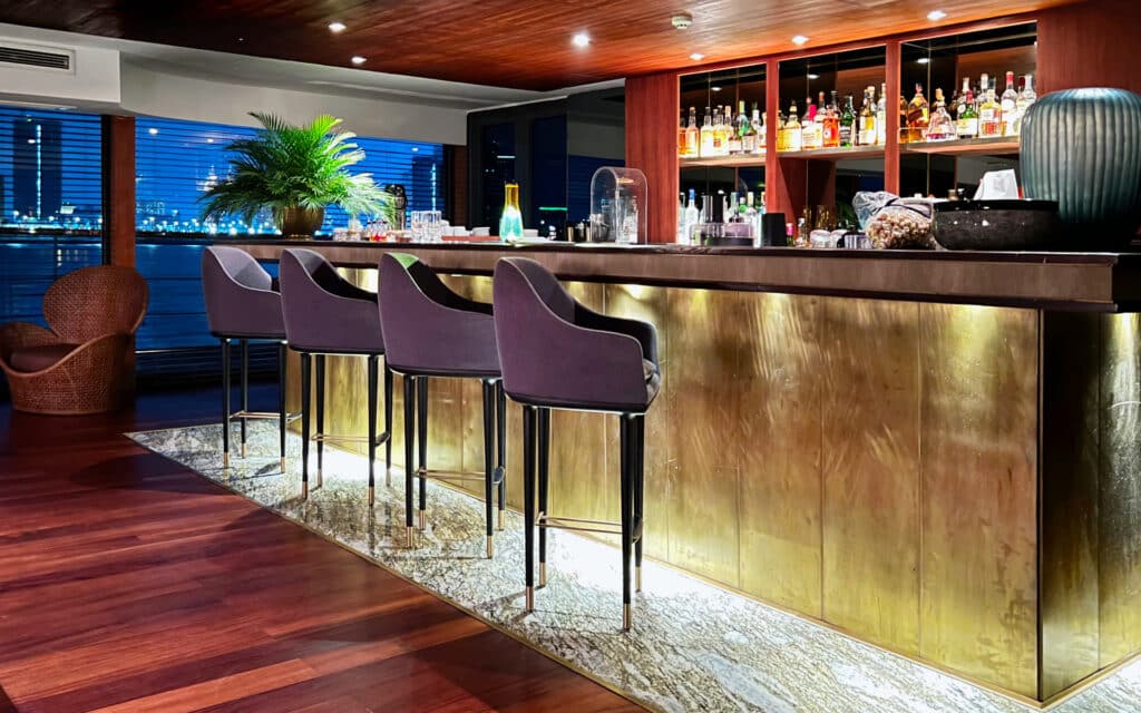 The Aqua Mekong bar in the Observation Lounge.