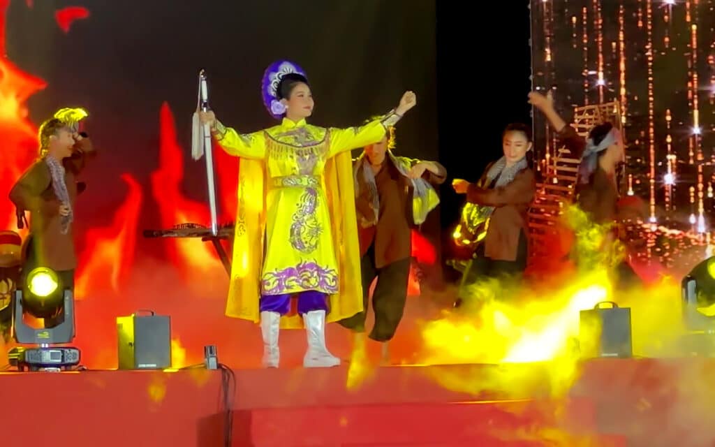 Performers on stage at the at Binh Quoi Village in Ho Chi Minh City, Vietnam