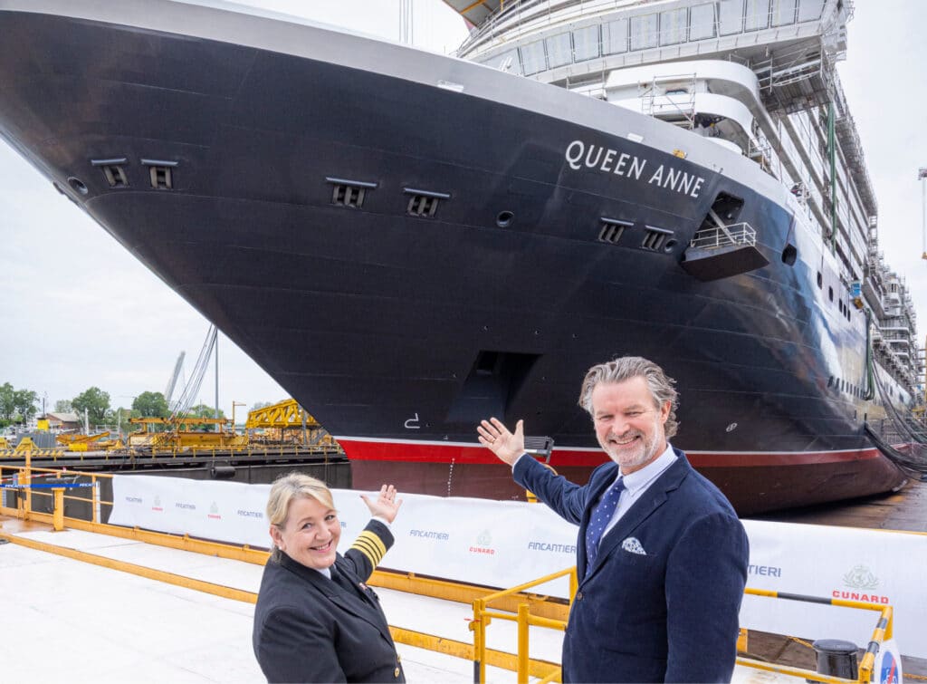 Captain Inger Klein Thorhauge and Carnival UK President, Sture Myrmell.