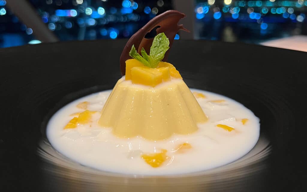 Panna cotta dessert.