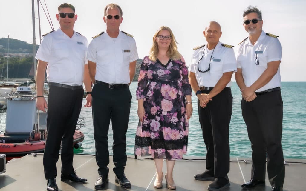 Azamara captains with the Vice Mayor of Koper, Mateja Hrvatin Kozlovic.