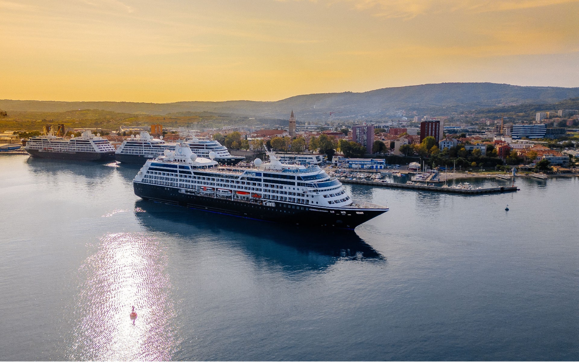 Azamara ships meet in the Adriatic port of Koper, Slovenia.