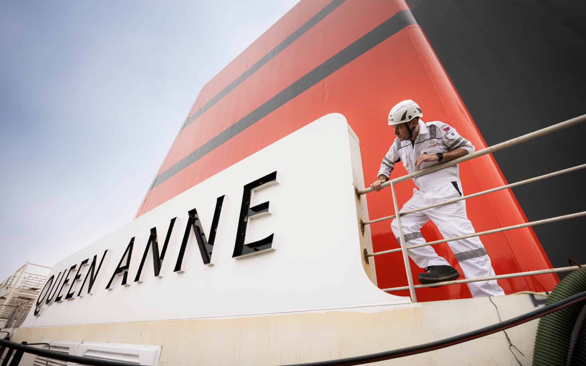 The funnel atop Queen Anne cruise ship.