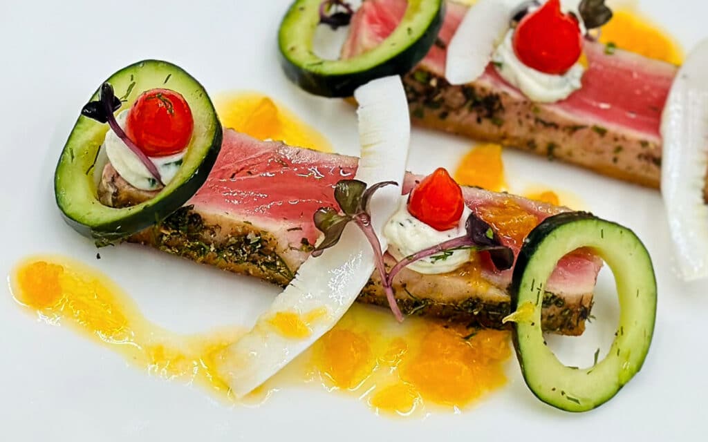 Provencal Herbs Crusted Red Tuna Loin.