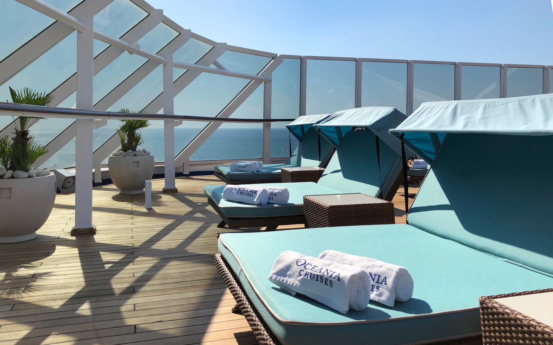 The Spa Terrace on Oceania's Riviera.