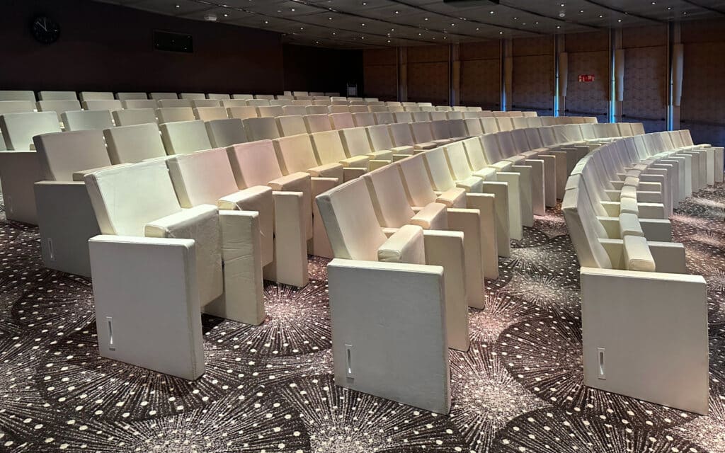 A cinema at sea; on board the Crystal Symphony cruise ship.