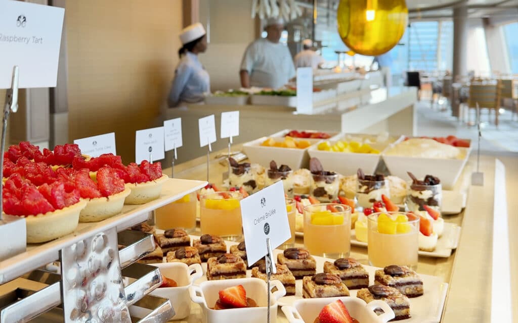 A dessert selection in the Marketplace buffet.