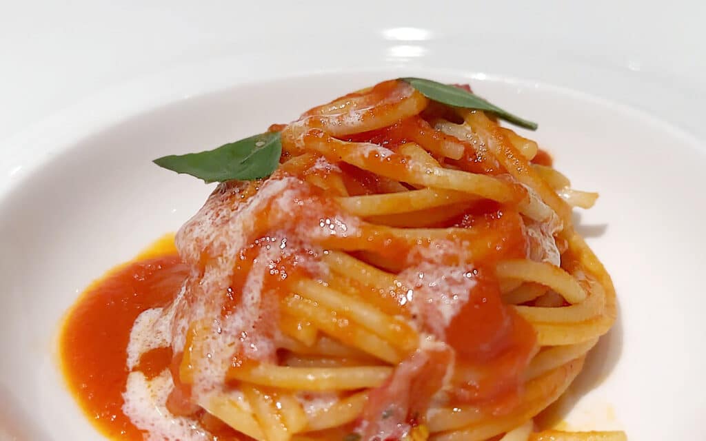 Spaghetti al Pomodoro Fiaschetto.