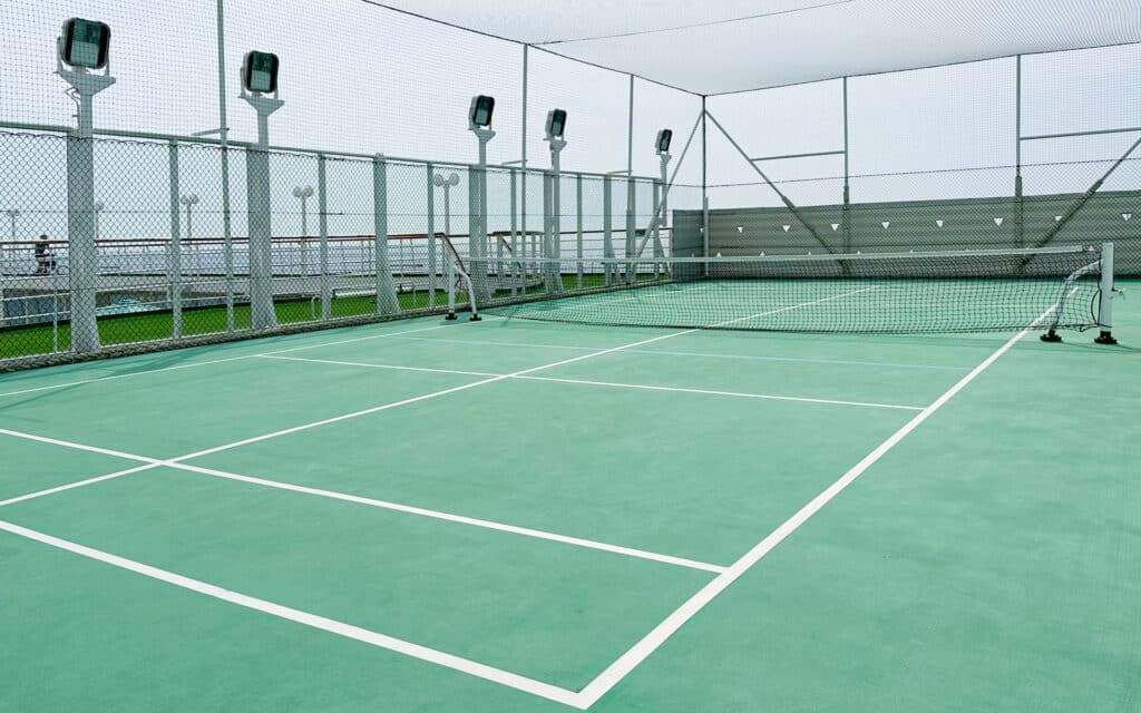 The tennis court on board Crystal Symphony.