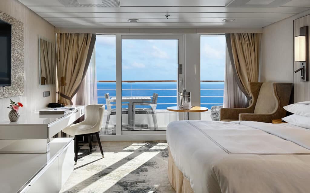 On Azamara Pursuit there are larger rooms, like this Continent Suite.
