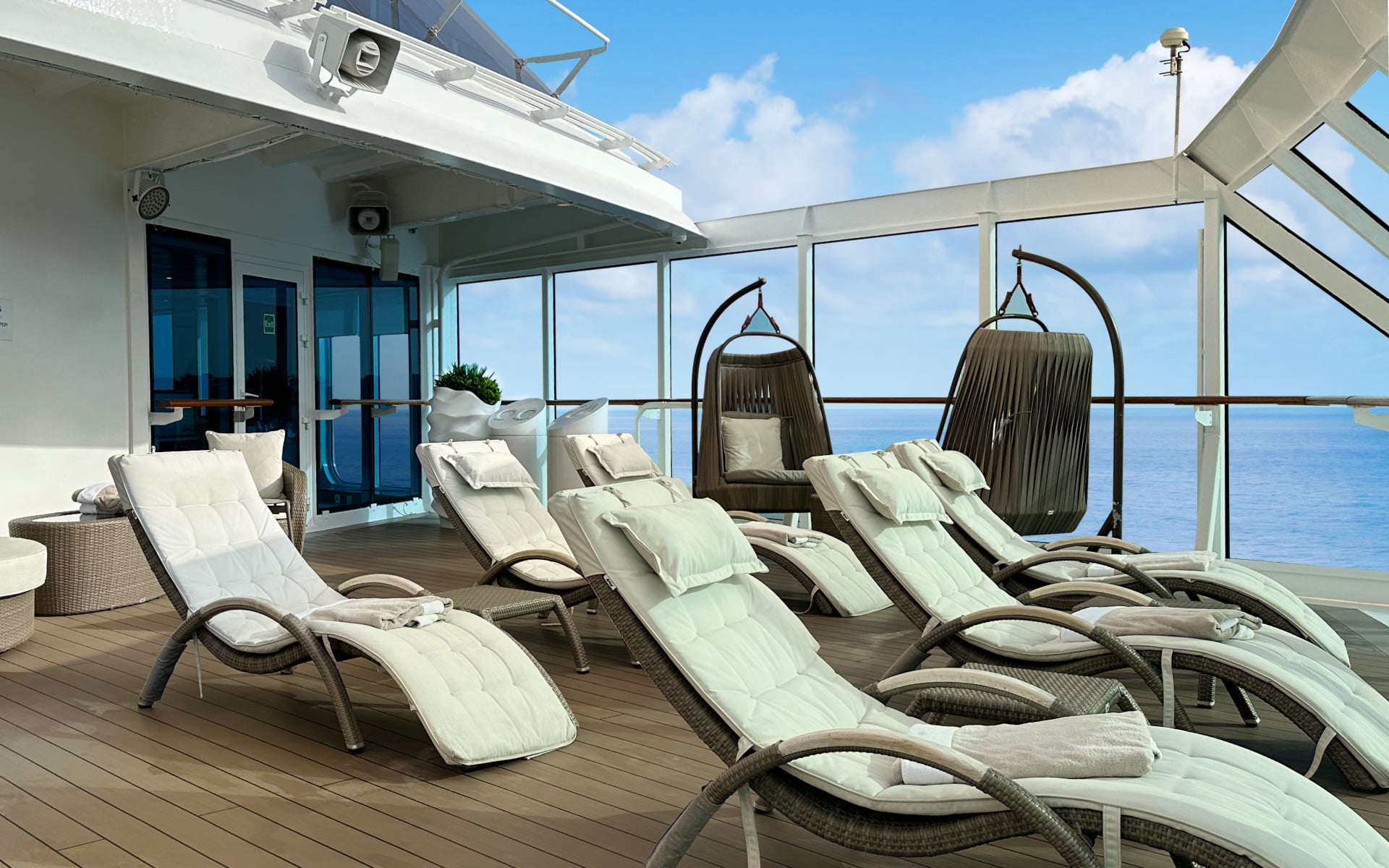 The Sanctum Terrace on Azamara Pursuit has a Jacuzzi pool.