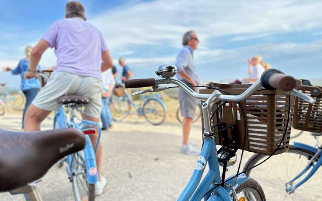 Guests from Azamara Pursuit enjoy a bike ride in France.