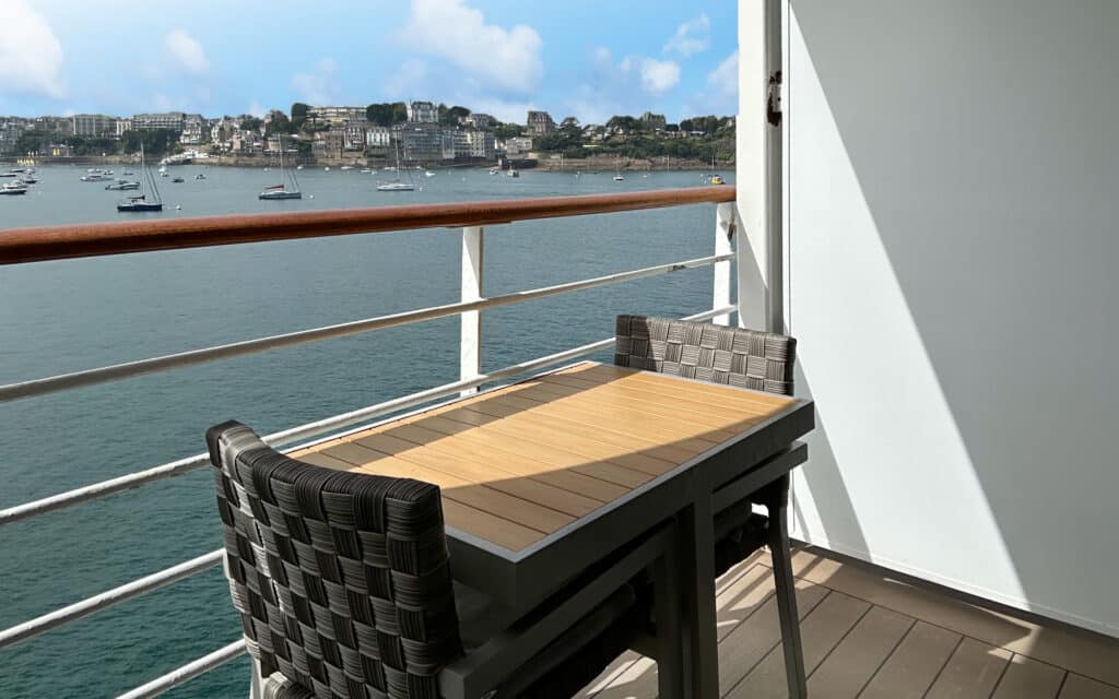 A veranda on Azamara Pursuit.