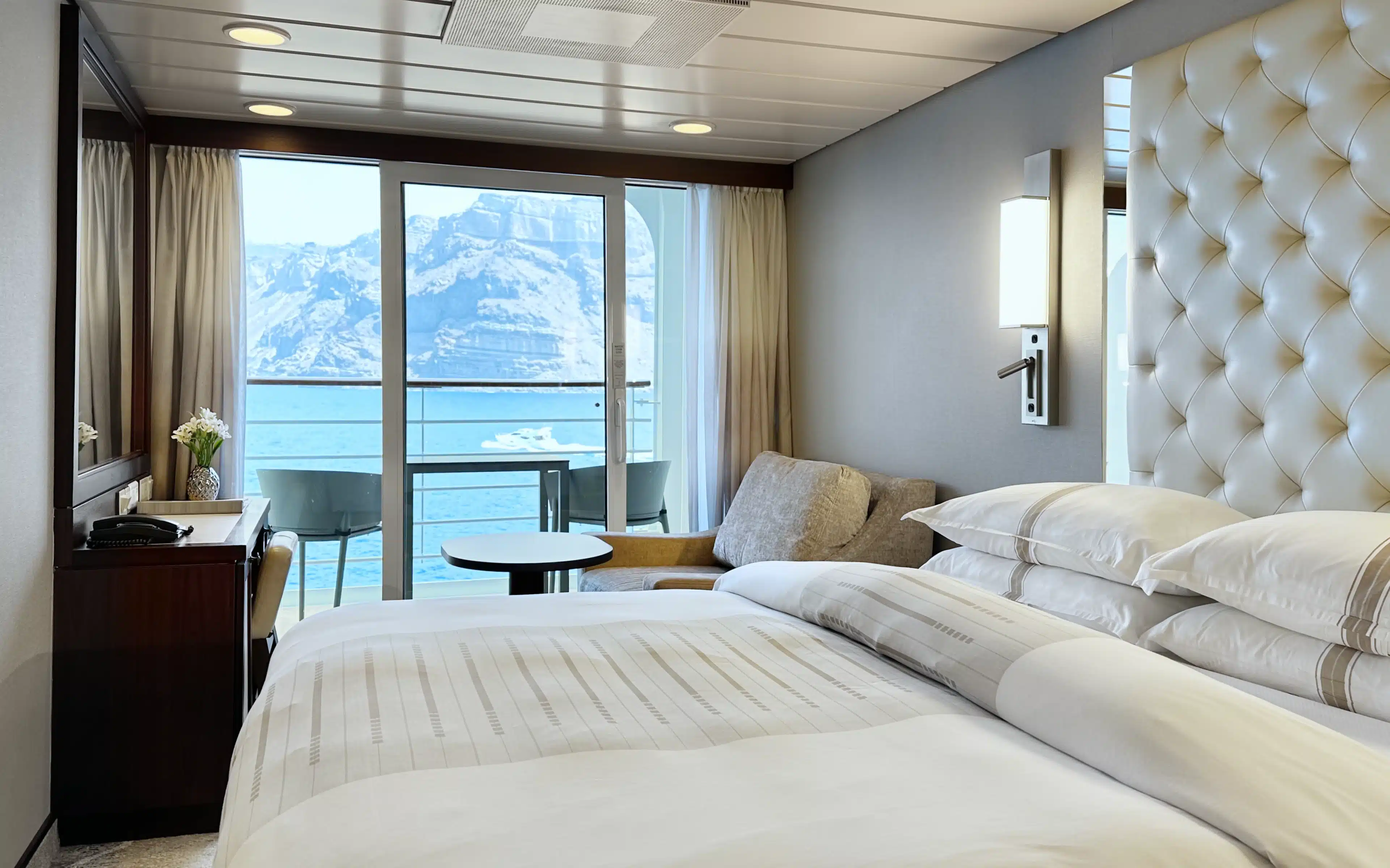 Inside a Veranda Stateroom on board Azamara Onward.