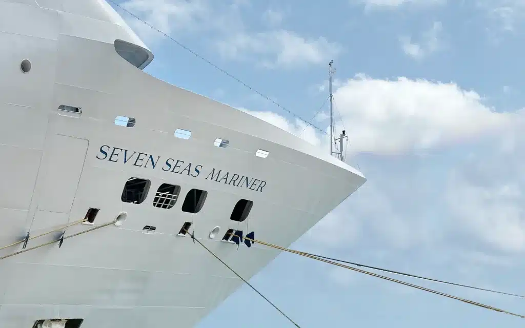 The Seven Seas Maniner cruise ship, pictured here before we reviewed the vessel.