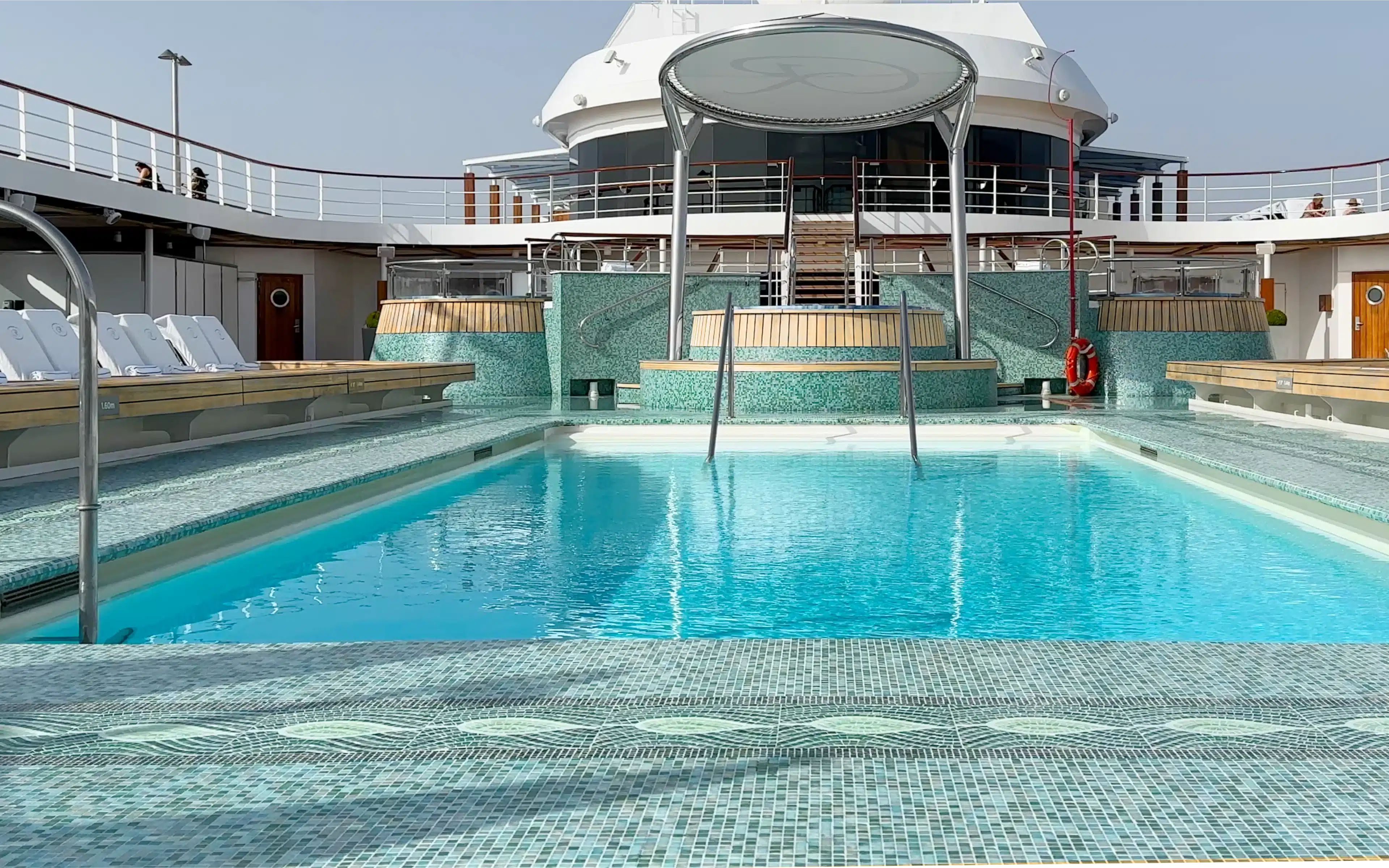 The swimming pool on board Seven Seas Mariner.