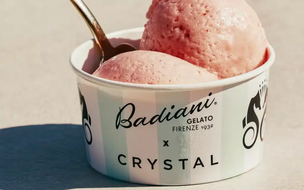 A small tub of Badiani gelato.