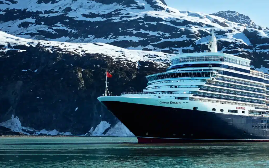 Cunard's Queen Elizabeth cruise ship in Alaska.