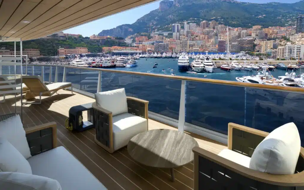 A view from Explora II toward Monaco's harbour.