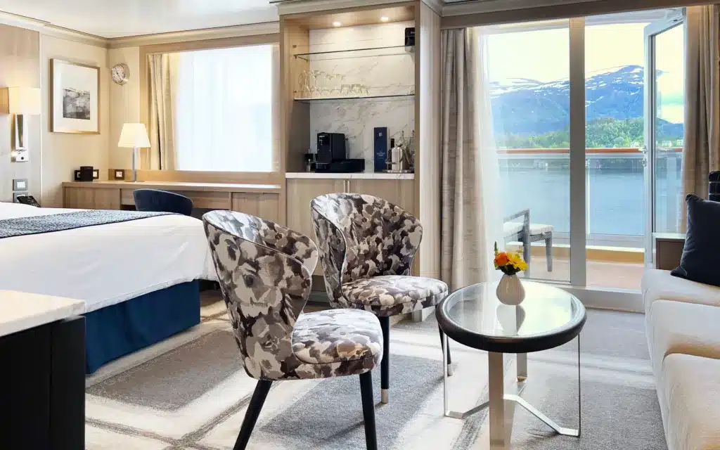 A Neptune Suite on board the Rotterdam cruise ship.
