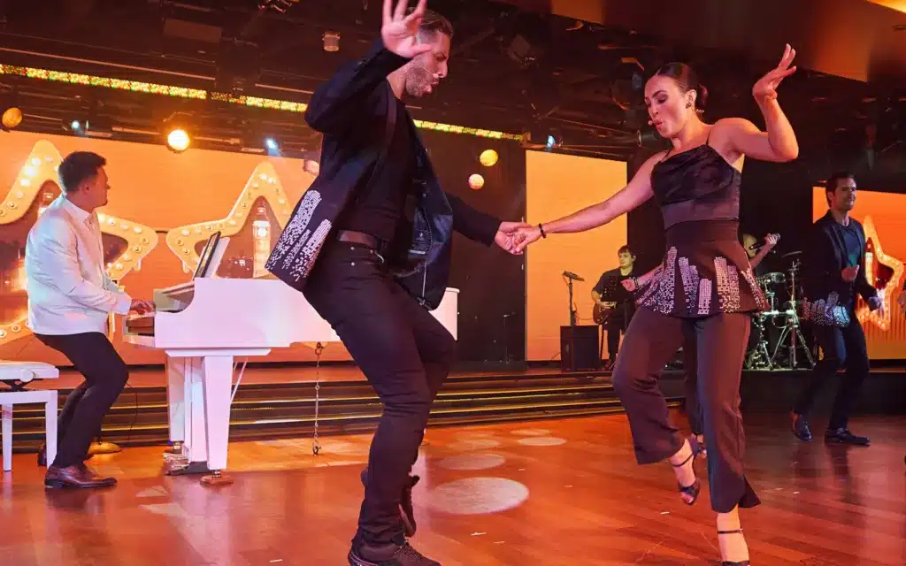 Dancers perform in "Skyline" on board Seabourn.