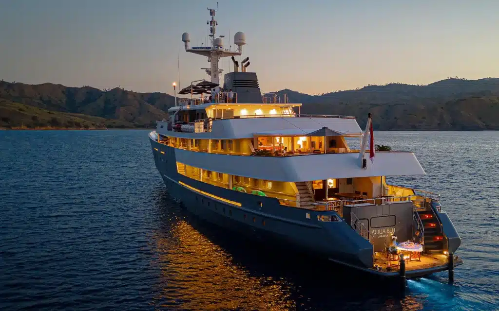 The Aqua Blu expedition yacht.