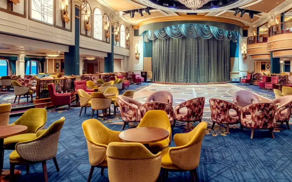 The refreshed Queens Room on board Queen Elizabeth.