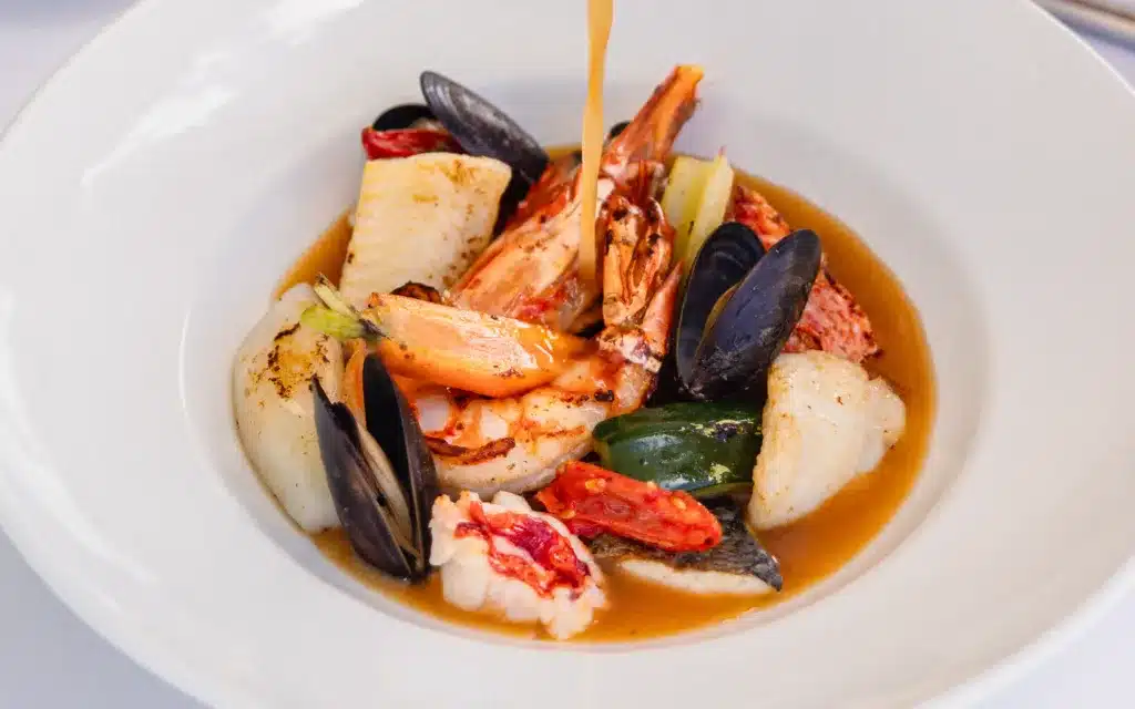 Bouillabaisse prepared by Chef Franck Salein.