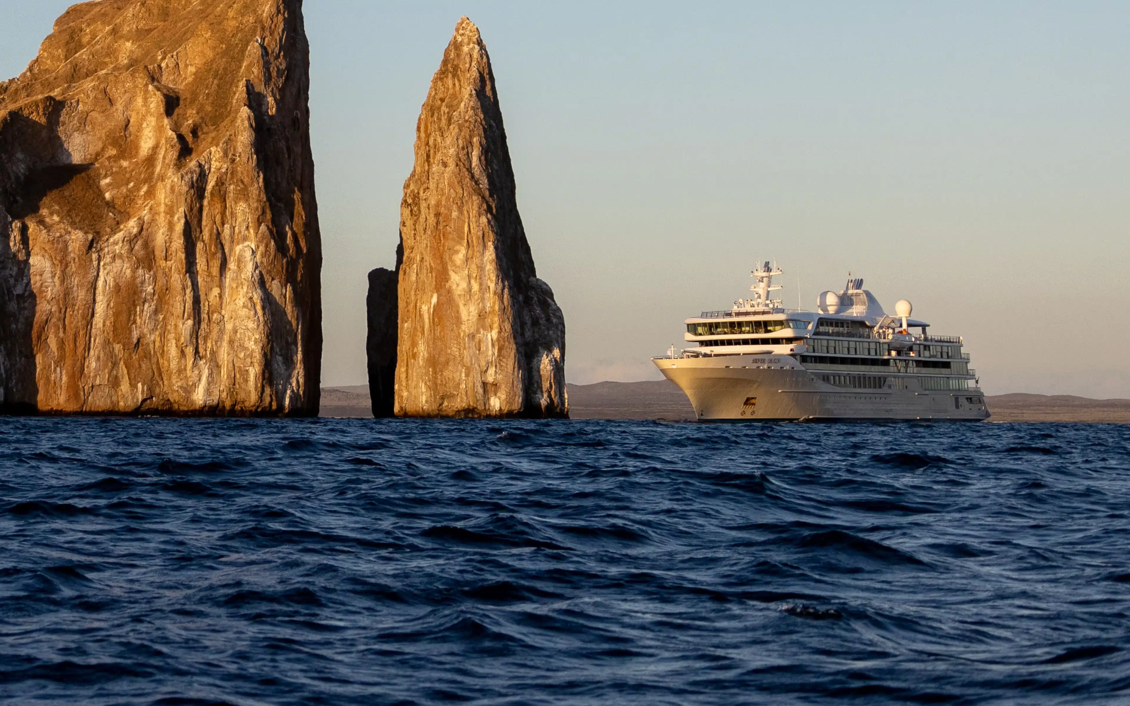Silver Origin cruise ship in Galápagos archipelago.