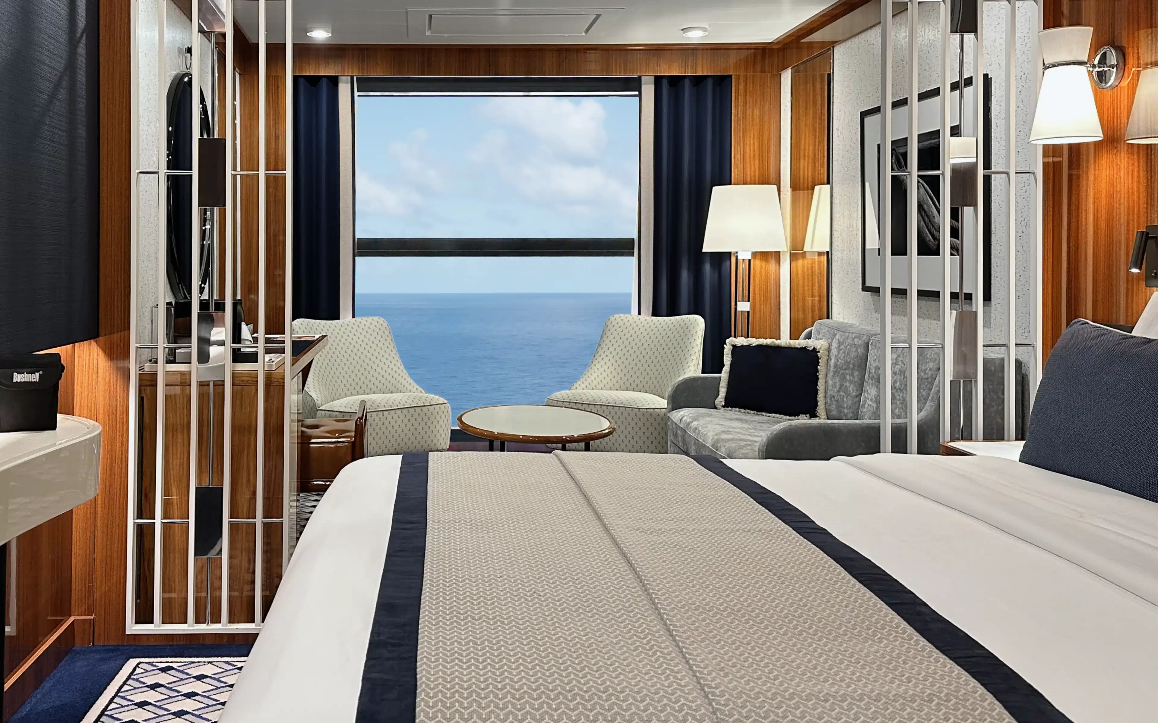 A Horizon Junior Suite on board Atlas Ocean Voyages cruise ships.