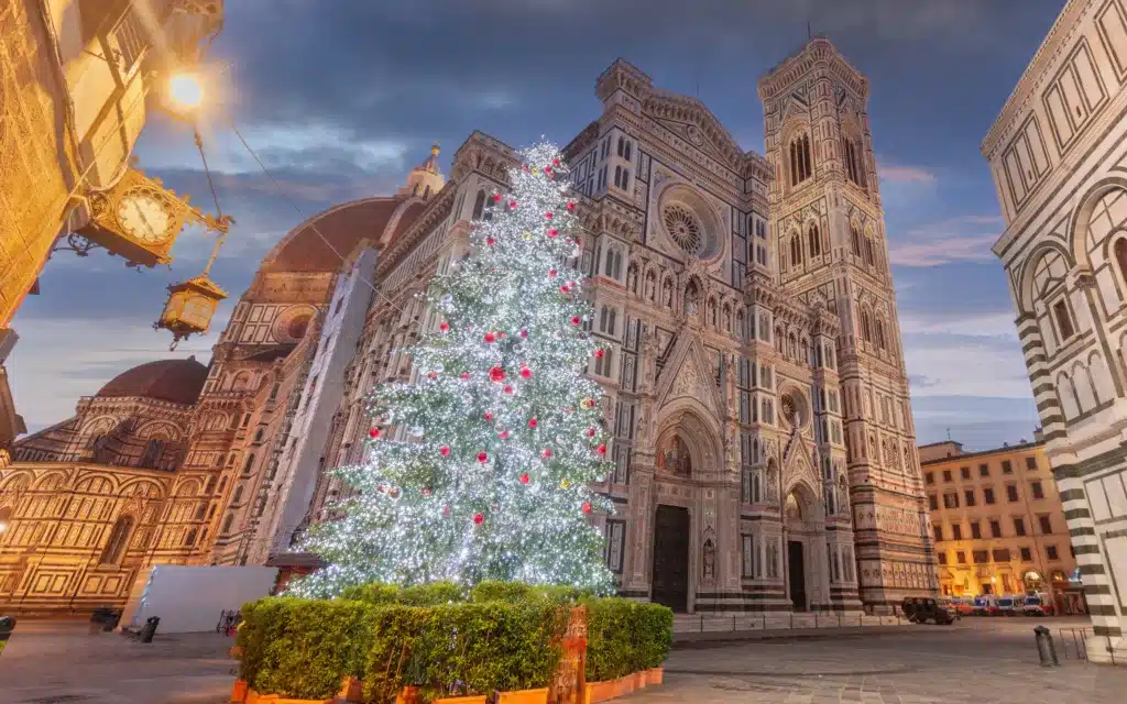 Florence, Italy at the Duomo during Christmas Season.