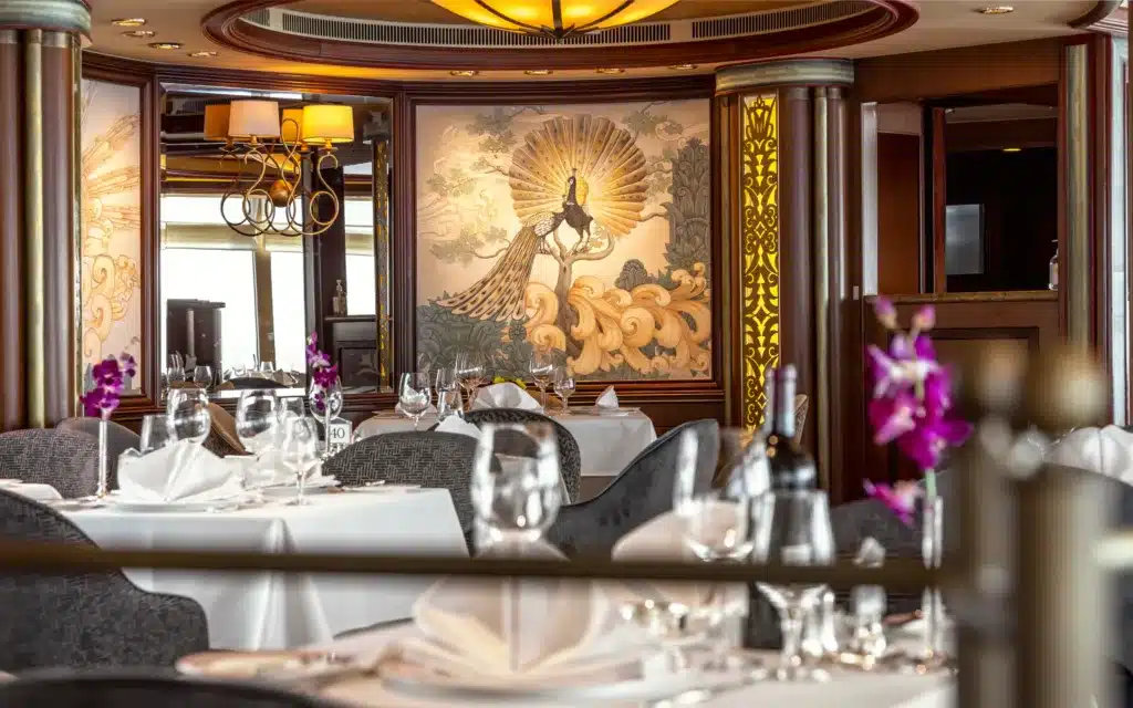 The Queens Grill Restaurant on board Queen Elizabeth.