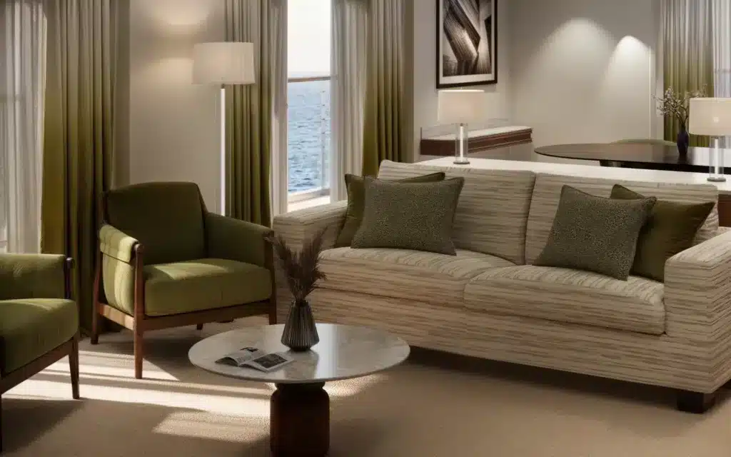 Junior Penthouse Suite on board Crystal Grace (rendering).