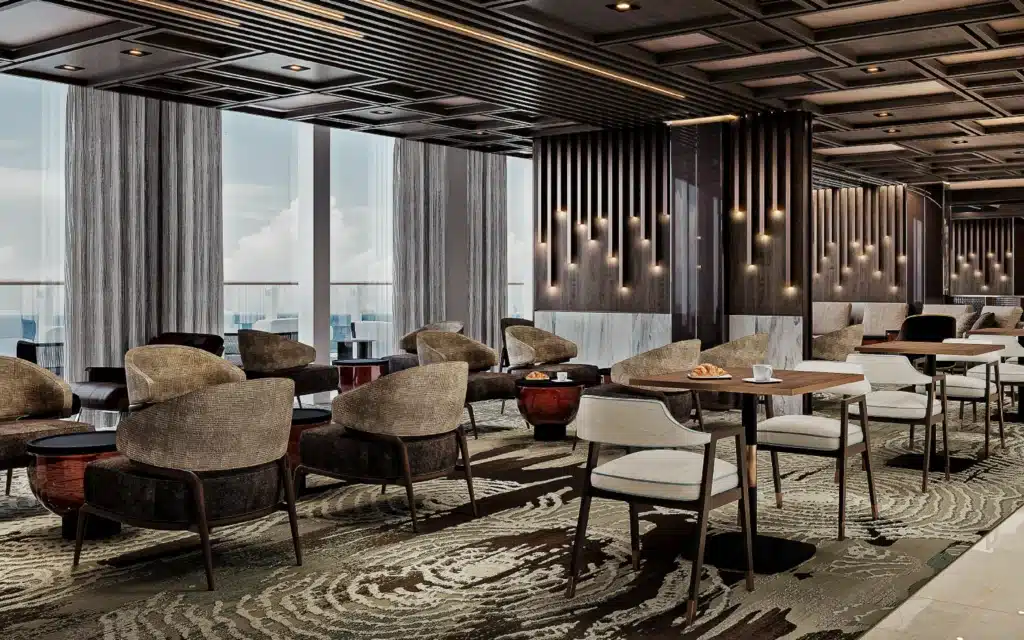 The Crema Cafe on Explora III (rendering).